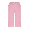 thumbnail image 6 of Delayuji Womens Capri Pant Loose Fit Casual High Waisted Lightweight Baggy Yoga Pants With Pockets Summer, 6 of 6