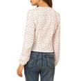 thumbnail image 3 of INSPIRE CHIC Women's Heart Print Sweet V Neck Long Sleeve Shirt Blouse, 3 of 7