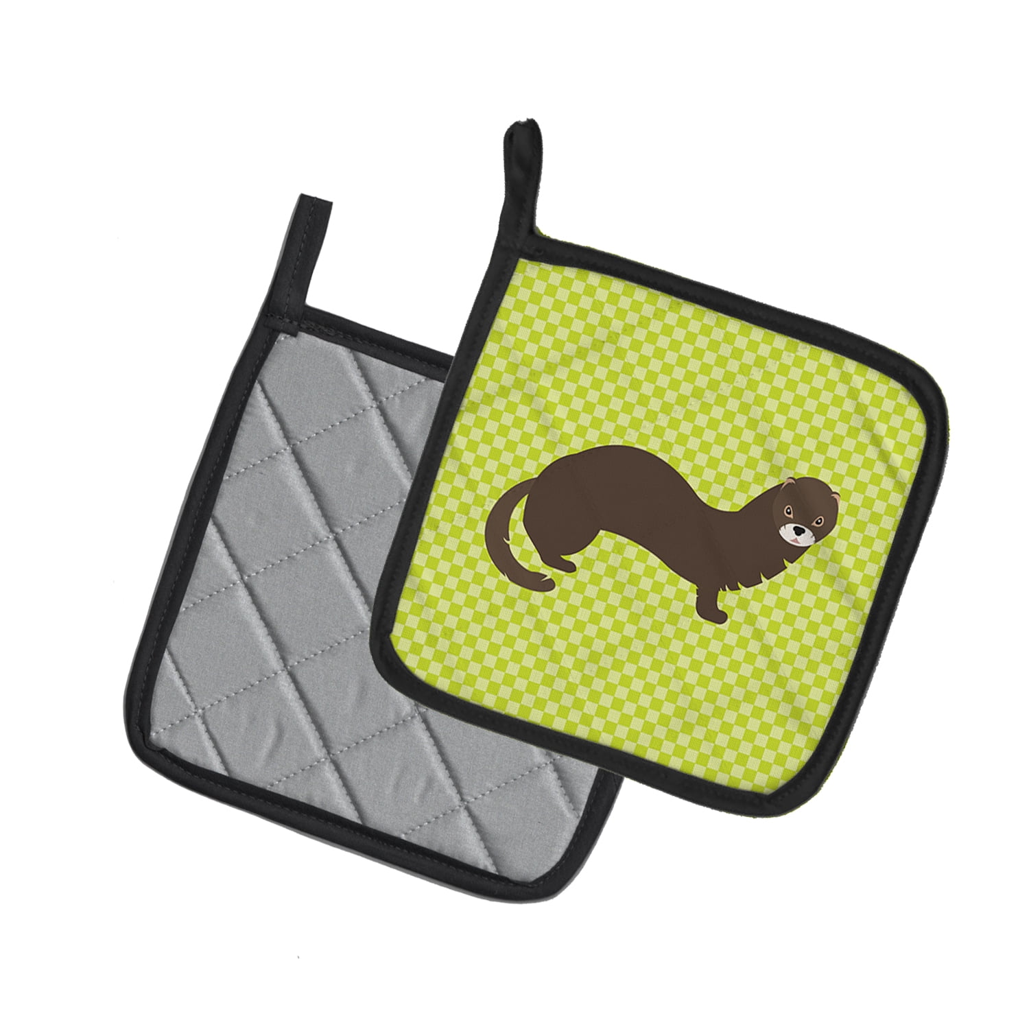 Caroline's Treasures Russian or European Mink Green Pair of Pot Holders