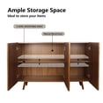 thumbnail image 5 of MDQMD Vintage Rattan Buffet Cabinet with 3 Doors & Adjustable Shelves,Walnut Console Table for Living Room,Sideboard for Dining Room, 5 of 9