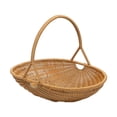 thumbnail image 2 of Cesta de almacenamiento de ratán sintético, cesta de picnic, organizador de almacenamiento portátil multifuncional, tejida a mano para refrigerios, M, 2 of 8