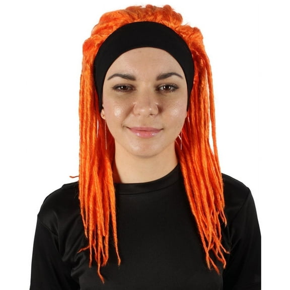 HPO Adult Women's Deluxe Pumpkin Dreadlock Wig – Synthetic Costume Hair for Halloween & Cosplay