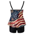 thumbnail image 5 of Zhden Tankinis Swimwear for Women American Flag Tummy Control Tankini Swimsuit Scoop Neck 4th of July Tankini Sets for Women(Z02-Red,XL), 5 of 5