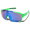 Green Frame / Blue Lens, variant on ATLAS Oversized Goggle Oval Mono Vintage Fashion UV400 Mens Womens Sunglasses
