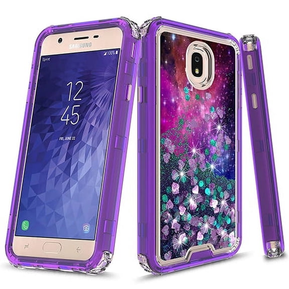 Samsung Galaxy J3 2018/J3 Achieve/Express Prime 3/Amp Prime 3/J3 Star/j3 Orbit/Sol 3/J3V 3rd Gen/J3 Aura Case, KAESAR Graphic Design Quicksand Floating Case for SM-J337 (Galaxy Cloud)
