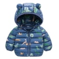 thumbnail image 5 of LYMAYTER Boys Girls down Cotton Coats Kids Fall Winter Long Sleeves Printed Jacket Toddler Ears Hooded Warm Outerwear for 1-7 Years, 5 of 8
