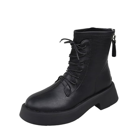 

Larisalt Winter Boots For Women Womens Snow Boots Winter Shoes for Women Warm Winter Ankle Booties Outdoor Zip Waterproof Comfortable Shoes Black