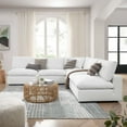 thumbnail image 2 of Modular Sectional Deep Sofa Set, White, Fabric, Modern Contemporary, Living Lounge Cafe Room Hotel Lobby Hospitality, 2 of 10