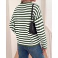thumbnail image 2 of BTFBM Women's Lightweight Oversized Striped Sweater | Soft Knit Cozy Sweaters, Crew Neck Long Sleeve Pullover, y2k Color Block, Casual Holiday Outfits, Winter Fall Clothes, 2 of 8
