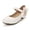 White, variant on Girls' Low Heel Mary Jane Dress Shoes, Patent Leather with Rhinestone Bow, Comfortable Party & Performance Shoes for Kids,3