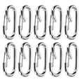 thumbnail image 3 of 10 Uds gancho de resorte hebilla de cadena para perro mascota hebilla colgante mosquetón de acero inoxidable 25x57mm, 3 of 8