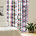 thumbnail image 2 of Colorful Curtains 2 Panels Set, Abstract Watercolor Style Pattern with Squares and Lines Tribal Art Inspirations, Window Drapes for Living Room Bedroom, 56"W X 95"L, Multicolor, by Ambesonne, 2 of 5