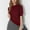 Wine, variant on TIANZEN Women's Short Sleeved Sweater Top For Spring/summer 2024 Fashion Round Neck Casual T Shirt Shirt Pales Solid Color Sweatshirts Pullover Women