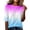 Sky Blue, variant on Domzest Womens Gradient Half Sleeve Tops Crew Neck Loose Fit Elbow Length Shirts Dressy Casual Summer Fall Lightweight Basic Blouse Purple L