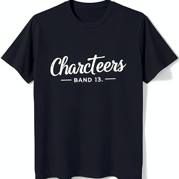 Charcteers Band 13 Black T-Shirt with Stylish Cursive Graphic