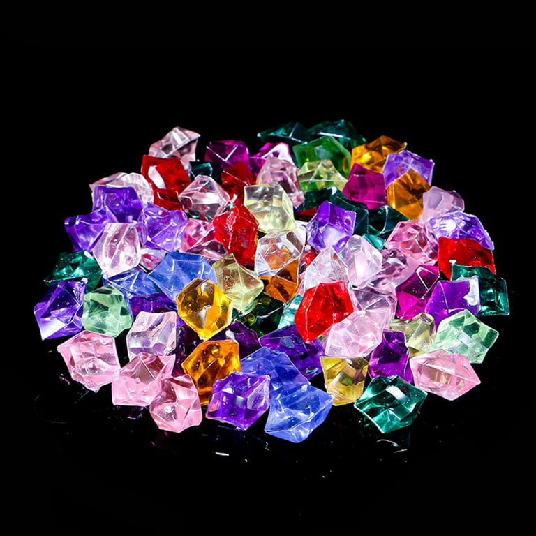 Ruibeauty 200Pcs Multicolored Fake Crushed Ice Rock Plastic Gems