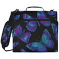 thumbnail image 2 of Zipper Binder with Shoulder Strap 2 inch 3 Ring Waterproof File Folder Organizer Bag 500 Sheet Blue Butterfly in Illustration Style, 2 of 8