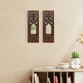 thumbnail image 3 of The Wooden Town Wall Hanging Plaques Wall Décor Jharokha With Mirror, Elegant Sculpture Wall Décor Panel to Enhance the Décor of Your Room or Office - 12x4 Inch - Burnt Set of 2, 3 of 6