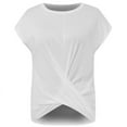 thumbnail image 4 of Delayuji Summer Casual Women's Short Sleeved V Neck Shirt White L Polyester,Spandex Short Sleeve Shirts for Women, 4 of 4