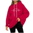 thumbnail image 5 of Guieoi Sweatshirts for Women Plus Size under $10.00 Women Fall Winter Casual Christmas Solid Round Neck Long Sleeve Pullover Blouse Sweatshirt Red Black*Friday/Cyber*Monday, 5 of 5