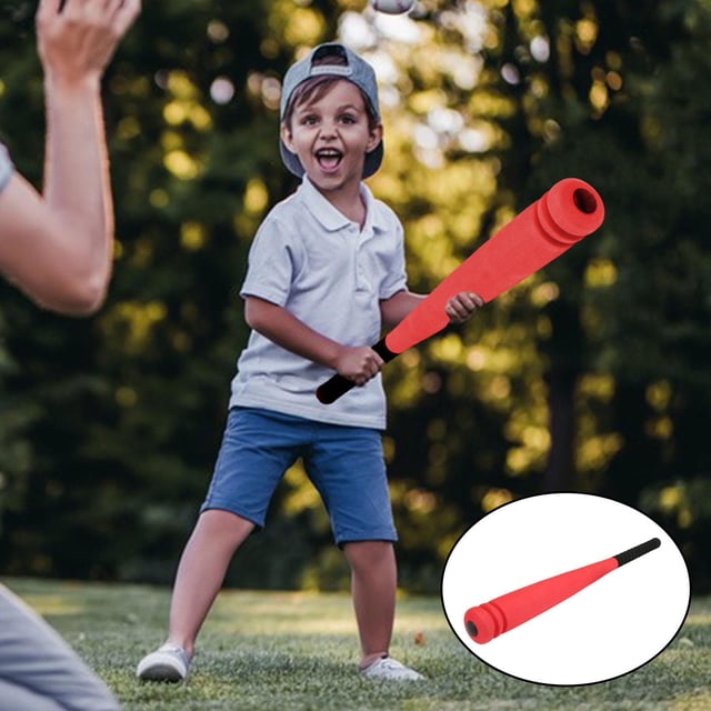 Bate de Béisbol de Esponja perfecl Juguete Educativo 2 Piezas Rojo 54cm