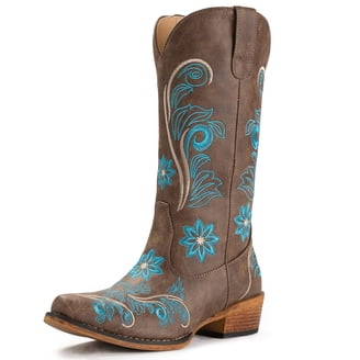 Roper Mens Wilder Ii Embroidered Square Toe Pull On Cowboy  display picture 3