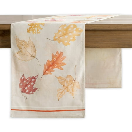 

Maison d Hermine Colors of Autumn 100% Cotton Table Runner for Party Dinner Holidays Kitchen [Double Layer (14.5 Inch by 108 Inch)]