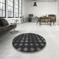 thumbnail image 4 of Ahgly Company Machine Washable Indoor Round Transitional Midnight Gray Area Rugs, 6' Round, 4 of 7