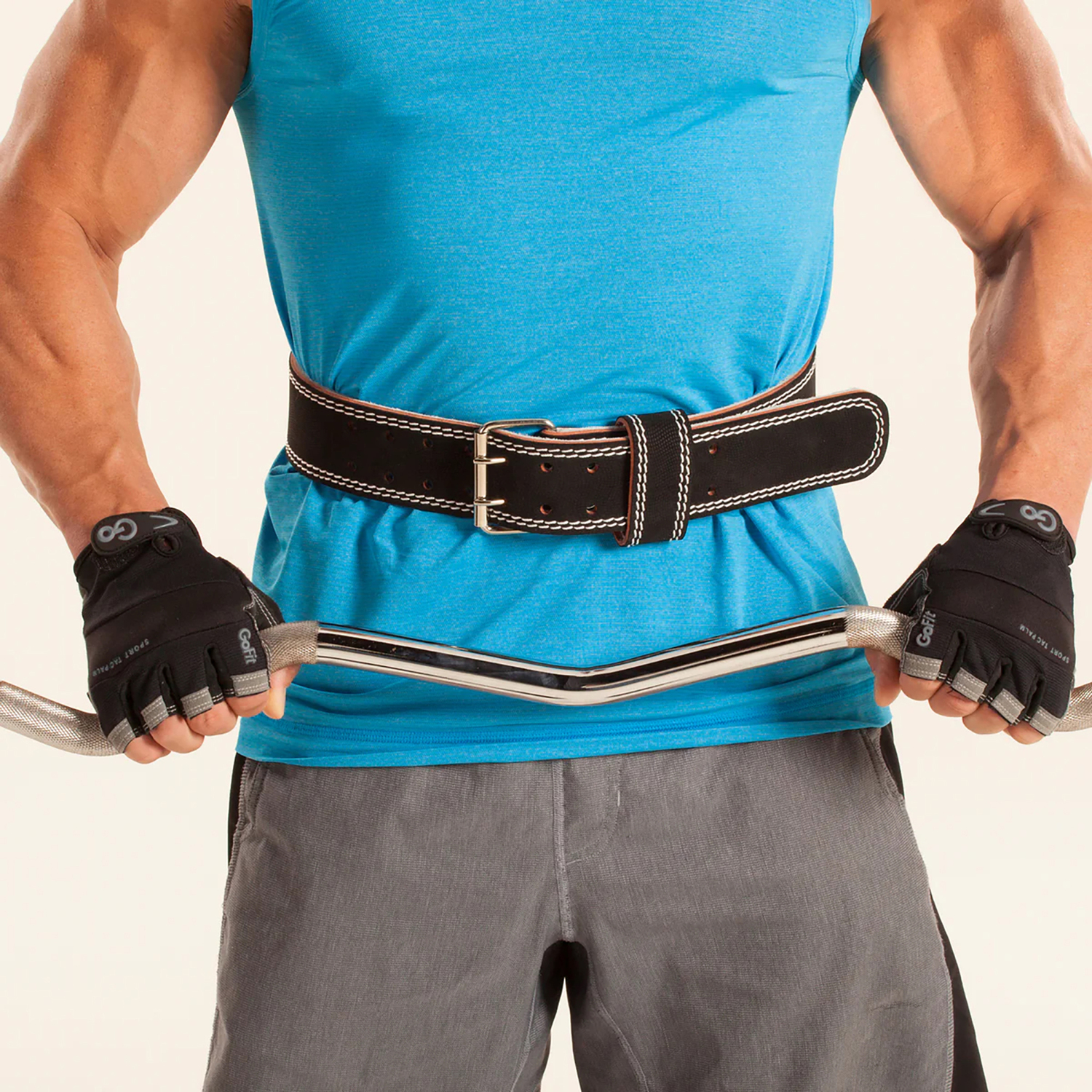GoFit Large Sport-Tac Pro Trainer Gloves for Weight Training with Grip Palm