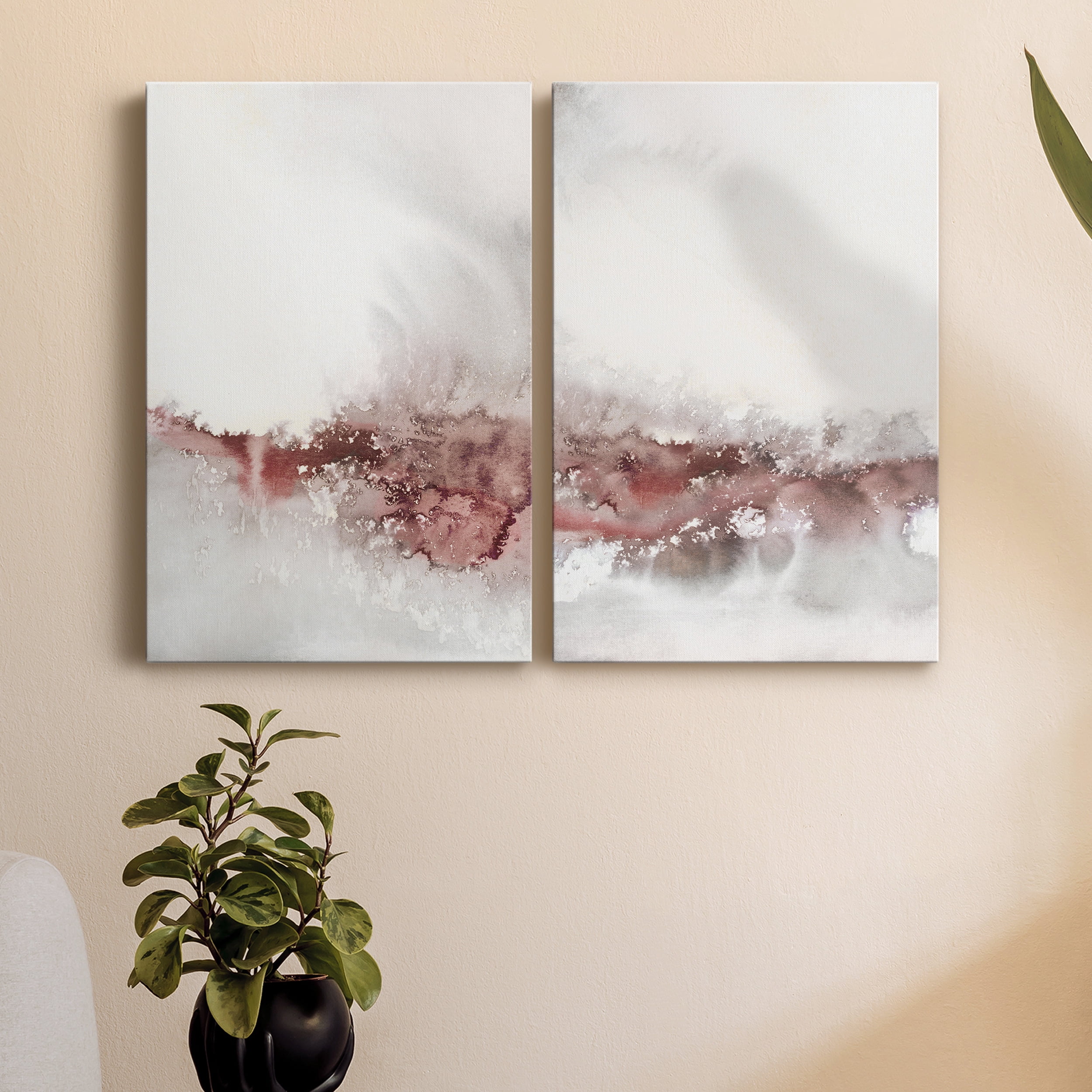 Soft Waves I Premium Gallery Wrapped Canvas - Ready to Hang - Set of 2 - 18 x 27 Each