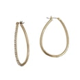 thumbnail image 4 of Ladies Gold Tone Loop Hoop Crystal Studded Pierced Earrings - Gift Boxed, 4 of 5