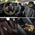 thumbnail image 4 of KUIFORTI Red Mushrooms Automobile Seat Covers Set of 14 with Auto Center Console Armrest Pad Car Steering Wheel Cover Auto Seat Belt Cover Car Headrest Covers for Most Cars, 4 of 7