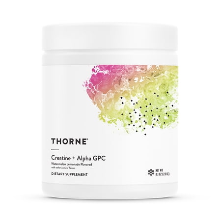 THORNE Creatine   Alpha GPC - Micronized Creatine Monohydrate Powder - Support for Muscles & Cognitive Function* - For Women & Men - Watermelon Lemonade - NSF Certified for Sport - 30 Servings