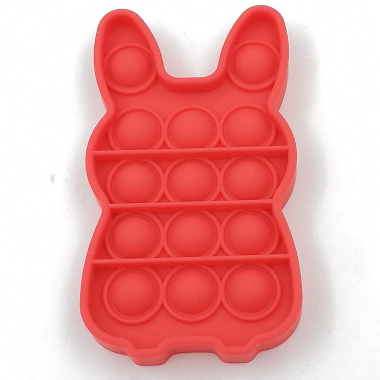 Silicone Stress Reliever Toy, Push Pop Pop Bubble Sensory Fidget Toy LXXIASHI Pop Fidget Toys for Anxiety Bear - Blue, 4.9x3.9x0.6inch 