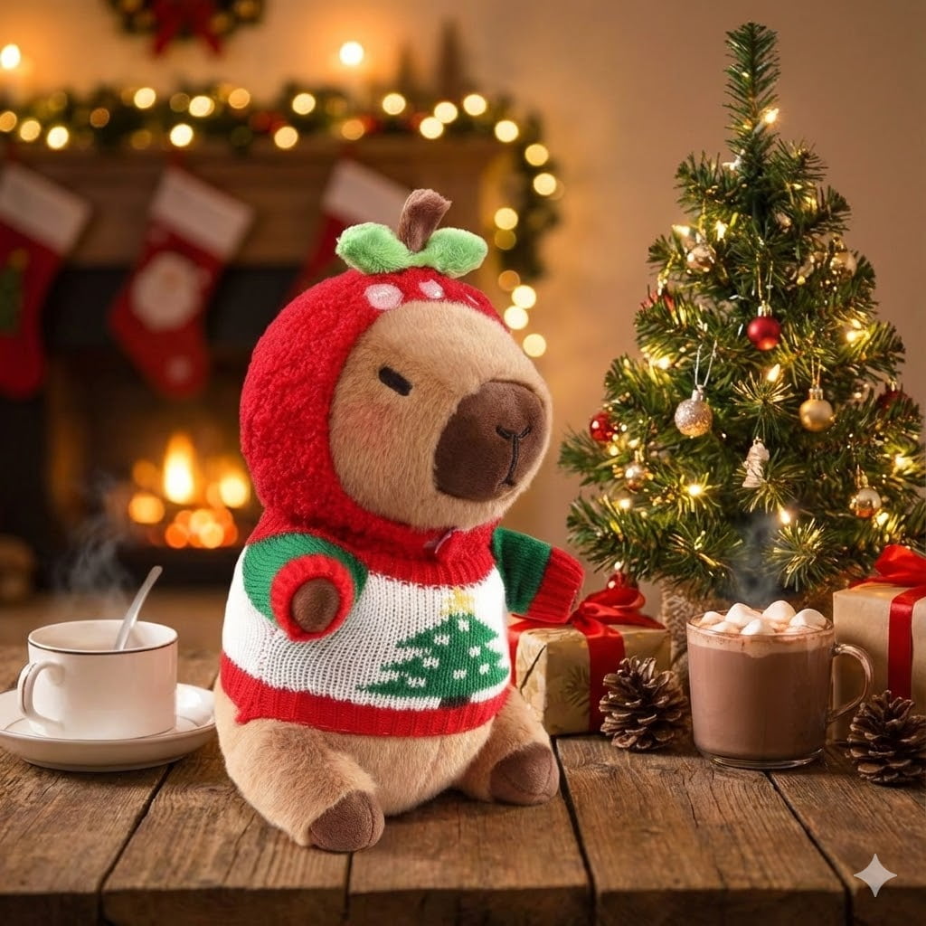Adorable Capybara Plush Toy with 8/9/10 Fun Outfits & Accessories, 10.2-inch Dress-Up Plush Animal for Kids, Perfect Birthday or Holiday Gift