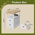 thumbnail image 7 of GALAXHERO Narrow Side Table with Charging Station Wooden End Table with 2 Drawers for Living Room, Bedroom, Small Space White, 7 of 7