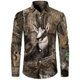 thumbnail image 1 of Camisas tácticas de uso diario para hombre, con estampado 3D de hojas de arce, cuello vuelto, manga larga con botones para exteriores, 1 of 6