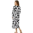 thumbnail image 5 of POLERO Long Sleeve Nightgowns for Women Black Cow Spot Print Soft Sleepshirt Button Down V Neck House Dress Loose Sleepwear for Pajama Party, 4XL, 5 of 7