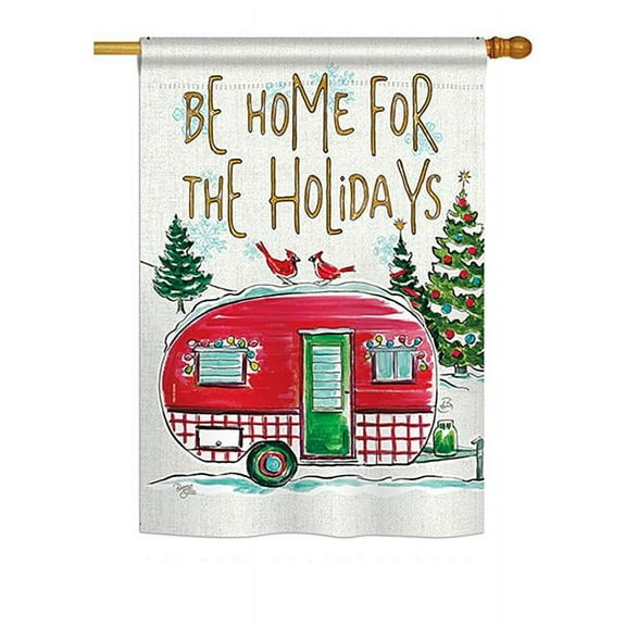 Breeze Decor BD-XM-H-114201-IP-BO-DS02-US Home for Holidays Winter - Seasonal Christmas Impressions Decorative Vertical House Flag - 28 x 40 in.