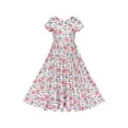 thumbnail image 1 of Robe Fille Florale Décontractée Maxi Robe Manches Courtes Dos Ouvert 6 Ans, 1 of 8