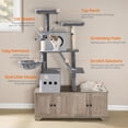 thumbnail image 3 of Double Litter Box Enclosure with  Tree, Modern All-in-One Furniture, 3 of 8