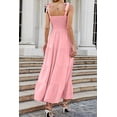 thumbnail image 2 of Women's Tie Shoulder Smocked Tiered Maxi Dress Sleeveless Elegant Solid Party Gown for Formal Occasions 100% Polyester, 2 of 11