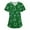 Army Green #082, variant on Womens St.patrick's Day Scrub Tops Shamrock V Neck Nursing Workwear Clover Short Sleeve Medical Holiday Uniform with Pockets Mint Green L
