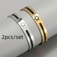 thumbnail image 7 of My Daily Styles Star of David Cuff Bracelet, Unisex Stainless Steel Bangles, Silver and Gold Colors, Religious Jewelry 2 Set, 7 of 7