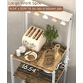 thumbnail image 5 of 4 Tier Coffee Bar Station, Corner Bakers Rack with 5 Hooks & Wire Basket, Coffee Maker Stand for Small Space, Kitchen Storage Shelf for Entryway, Living Room, Café, White, 16.5"x13"x47.8", 5 of 14
