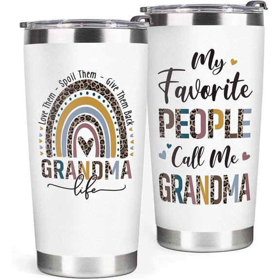 Mothers Day Gifts for Grandma from Grandkids - Great Grandma Gifts - Birthday Gifts for Grandma, Grandma Birthday Gifts - Best Grandma Tumbler 20Oz