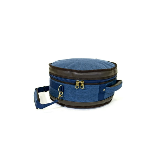 Barton GSP Premium Snare Drum Bag, 14" x 6.5", Blue & Brown Oxford