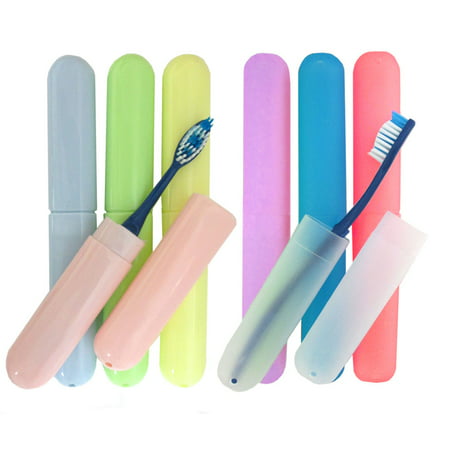 8 Pack Toothbrush Case Holders Travel Cover New Tube Plastic Box Multicolor (Best Travel Toothbrush Holder)