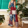 thumbnail image 5 of JULMCOMO 4th of July Jumpsuits for Women 1776 Plus Size Wide Leg Independence Day Rompers Stars Stripes Sleeveless American Flag Jumpsuits with Pockets Multicolor 3XL, 5 of 7
