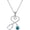 925 Silver - Blue Zircon, variant on Stethoscope Necklace 925 Sterling Silver Embellished with 12 Months Birthstone Crystals from Austria, Graduation Gifts Medical Jewelry for Doctor Nurse Medical Student RN